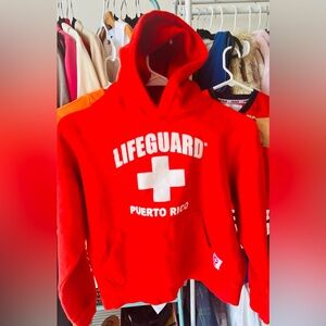 Kids Red Lifeguard Puerto Rico Hoodie